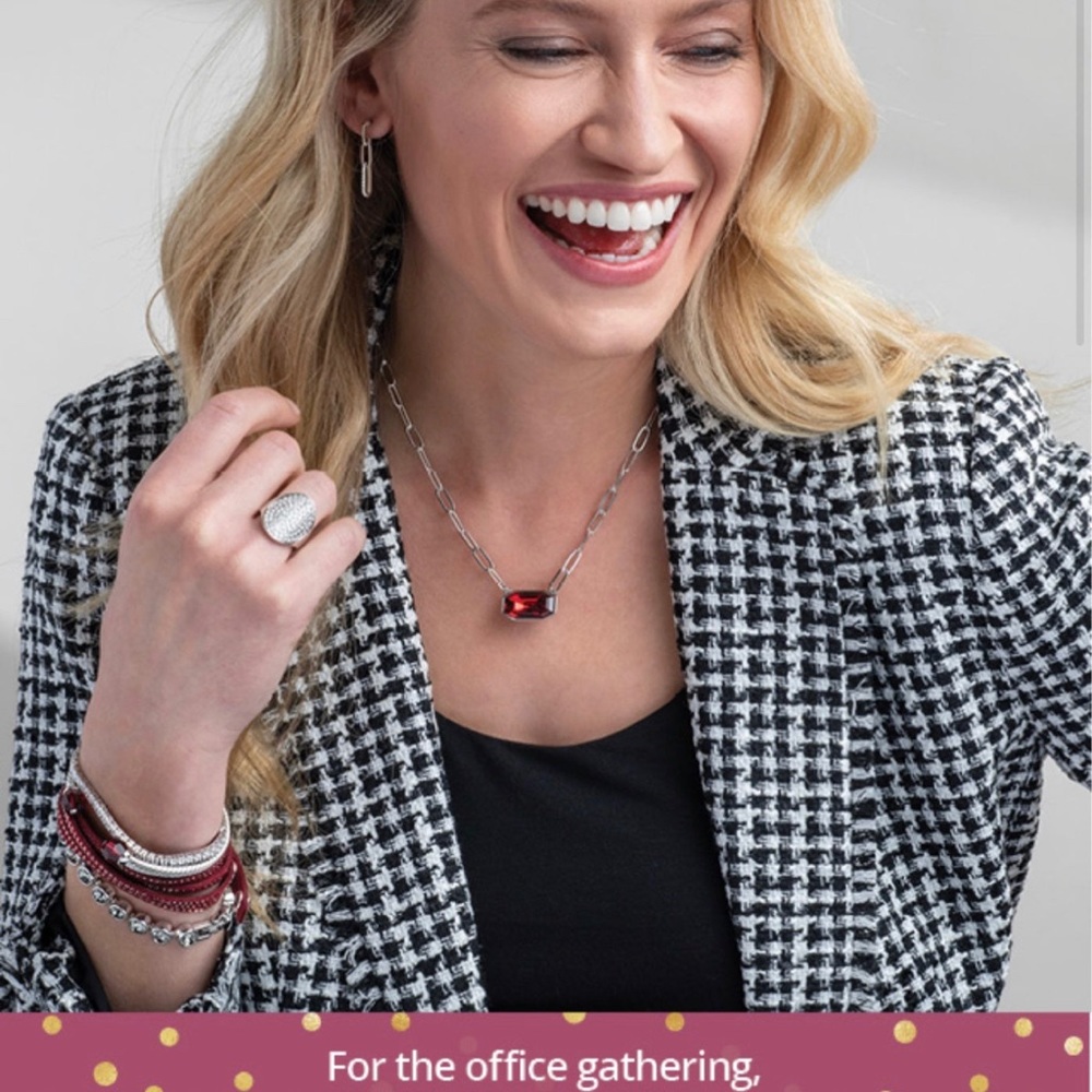 Touchstone Crystal by Swarovski RED LIGHT necklace BNIB - Picture 3 of 3